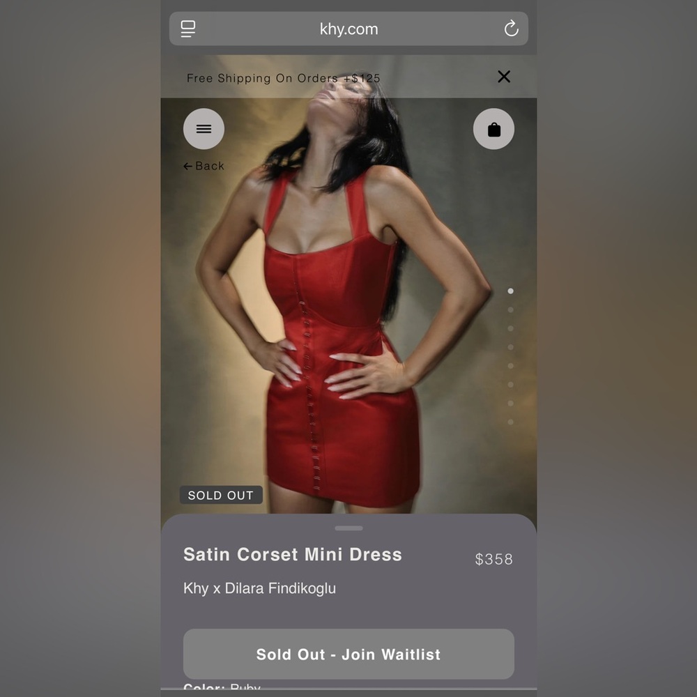 KHY red satin corset mini dress